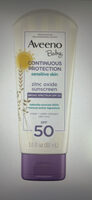Aveeno Continuous Protection Sensitive Skin Zinc Oxide Sunscreen SPF 50